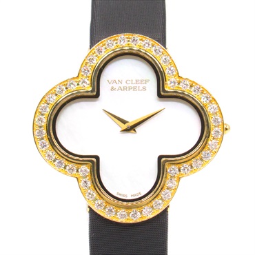 Van Cleef & Arpels Alhambra M Wrist Watch VCARF52800 Quartz 18KYG Used Women