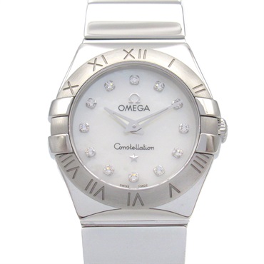 OMEGA Constellation 12P D Wrist Watch 123.10.24.60.55.002 Quartz SS Used Women