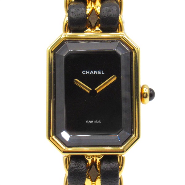 CHANEL Premiere M Wrist Watch H0001 Quartz Gold Plated Leather belt Used Women