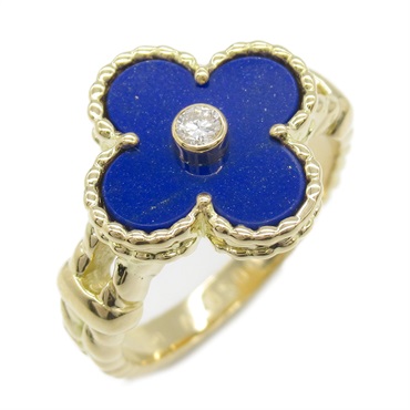 Van Cleef & Arpels Vintage alhambra Ring 18KYG lapis lazuli Blue Used US size 7