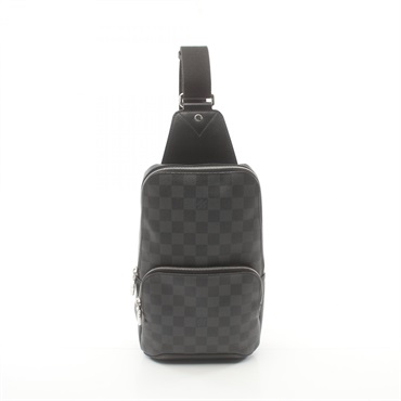 LOUIS VUITTON Avenue Sling crossbody bum Bag Damier Graphite N41719 leather BK
