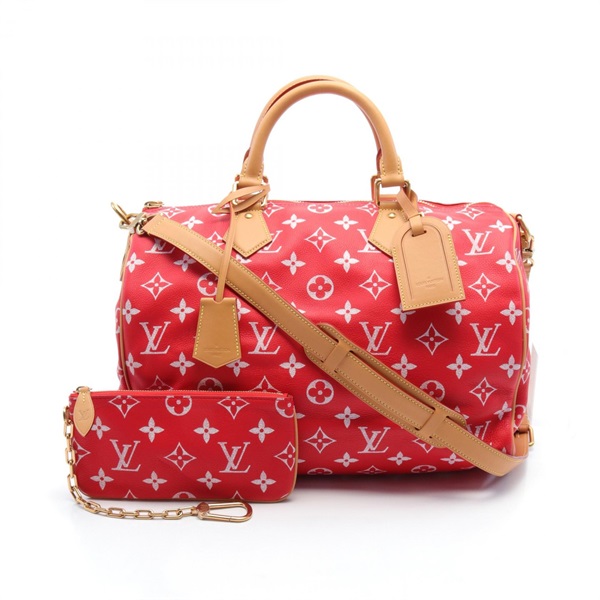 LOUIS VUITTON Speedy P9 Bandouliere 40 Boston shoulder crossbody bag M24420 red