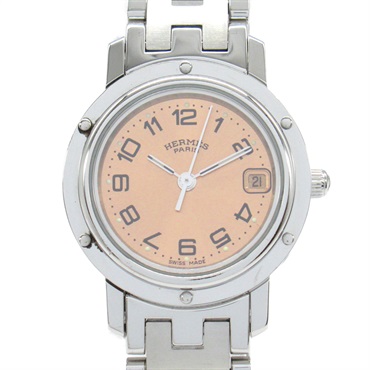 HERMES Clipper Wrist Watch CL4.210 Stainless Steel Used Women