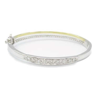JEWELRY Diamond Bracelet K18 YG WG Yellow White Gold Clear Used Women