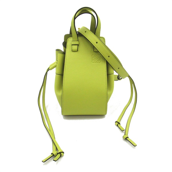 LOEWE mini hammock drawstring 2way Shoulder Bag 31430V074801 Calf yellow green