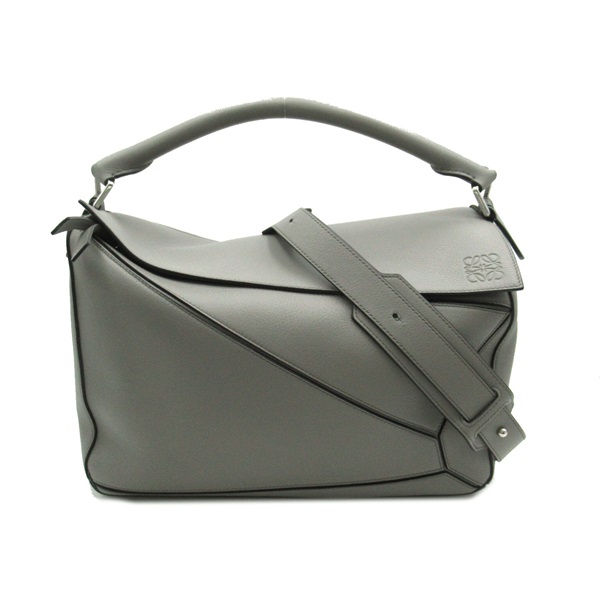 LOEWE Puzzle large 2way Shoulder crossbody Bag B510S19X131640 leather gray