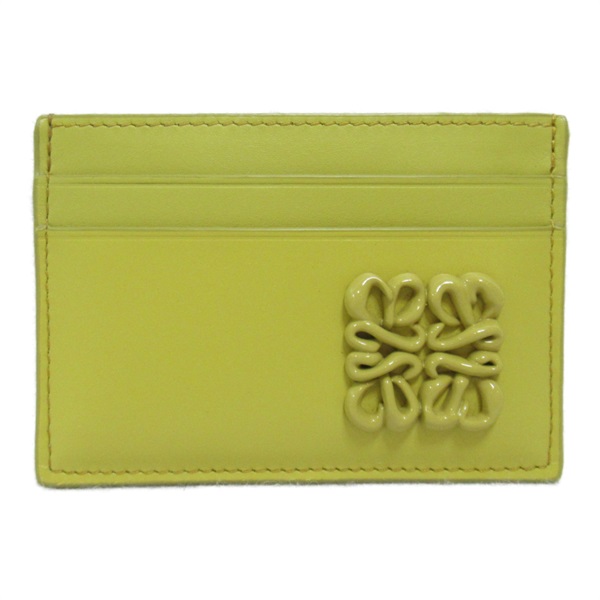 LOEWE Anagram Plain Card Holder Case purse C794322X018762 leather Yellow Used