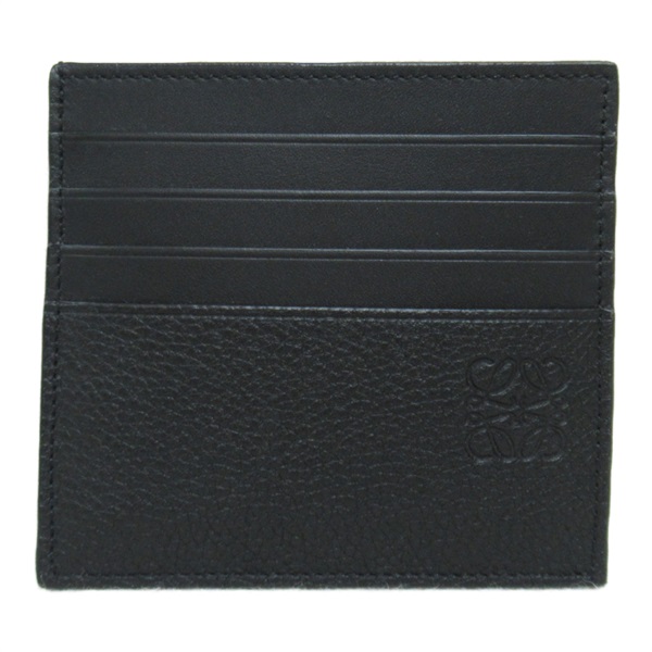 LOEWE Open Plain Card Holder Case C660W72X011100 leather Black Used Women