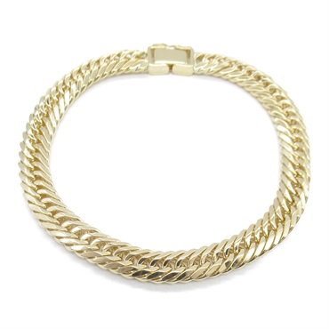 JEWELRY Triple 8 side flat link curb chain Bracelet 18KYG Gold Used unisex