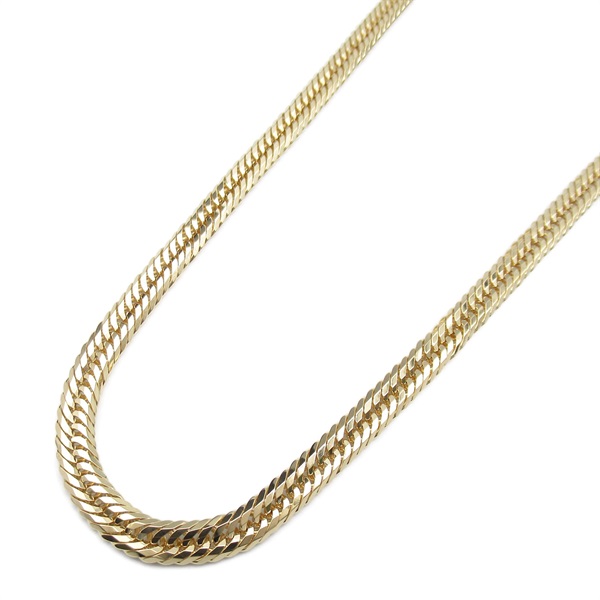 JEWELRY 12 sided triple Curb chain Necklace K18 YG Yellow Gold Used