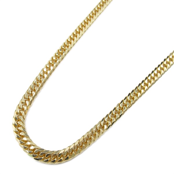JEWELRY Double 6 sided Flat link chain necklace K18 YG Yellow Gold Used