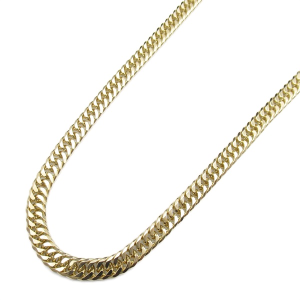 JEWELRY Double 6 sided Flat link chain necklace K18 YG Yellow Gold Used