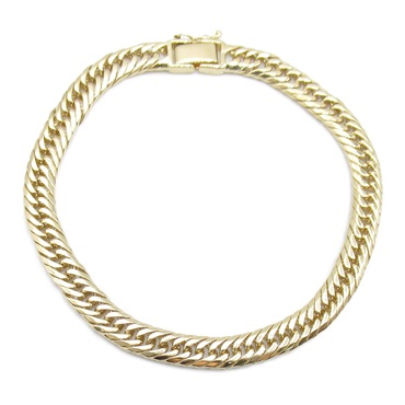 JEWELRY Triple 8 side flat link curb chain Bracelet 18KYG Gold Used unisex