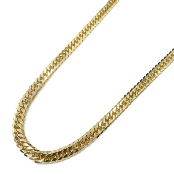 JEWELRY Double 6 sided Flat link chain necklace K18 YG Yellow Gold Used