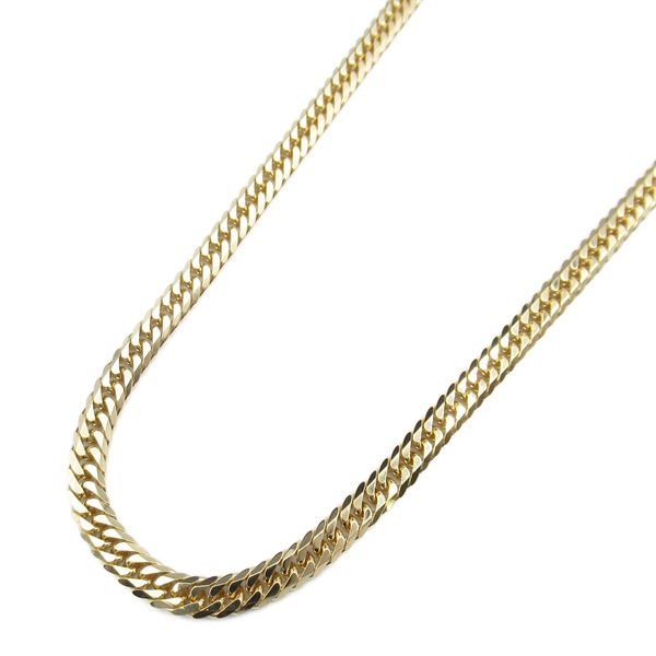 JEWELRY Double 6 side Flat link chain necklace 18KYG Yellow Gold Used unisex