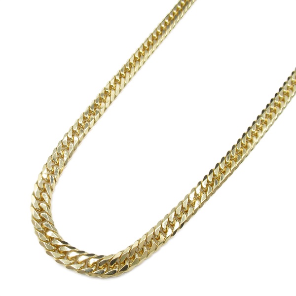 JEWELRY Double 6 side Flat link chain Necklace 18KYG Yellow Gold Used unisex