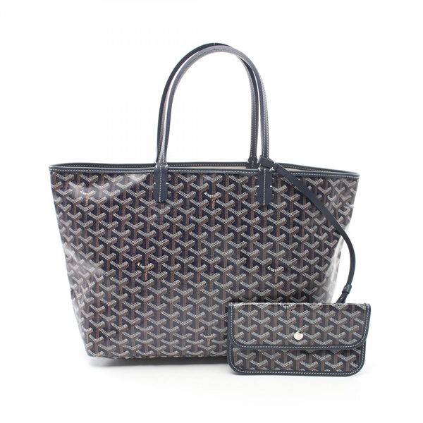 GOYARD Saint Louis PM Tote Bag canvas leather Navy Brown White NEW Women