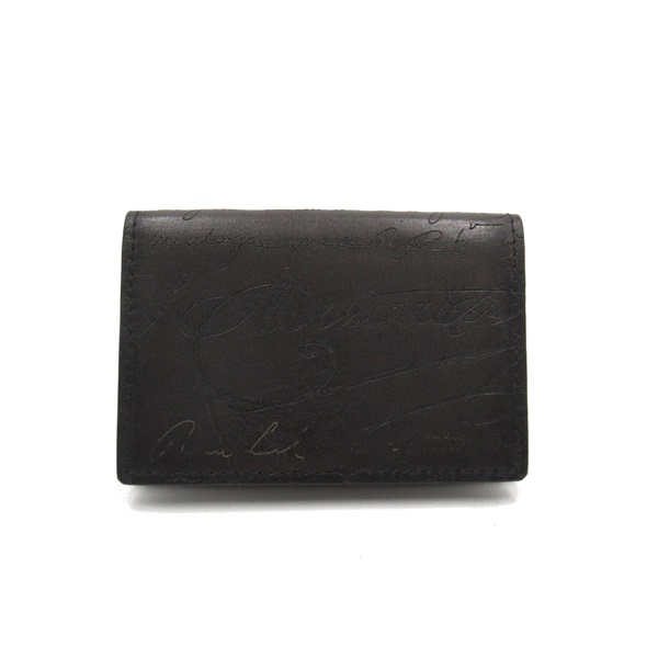 Berluti Imbuia Card Case holder porte carte leather Black Used unisex