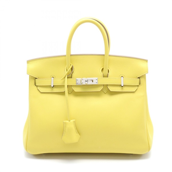HERMES Birkin 25 Lime Handbag 049362CK Epsom leather yellow Used Women D SHW