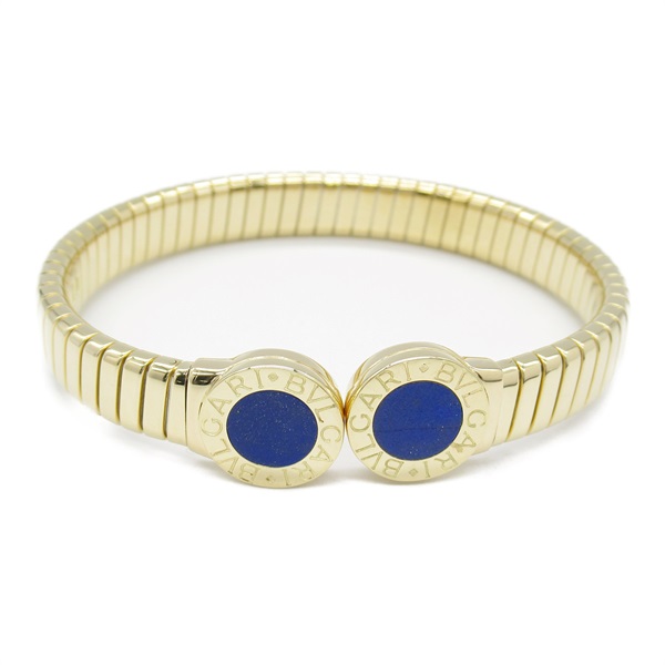 BVLGARI Tubogas Bangle Bracelet 18KYG Yellow Gold lapis lazuli Blue Used Women