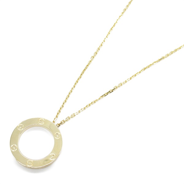 CARTIER Love Circle Necklace Pendant 18KYG Yellow Gold Used women