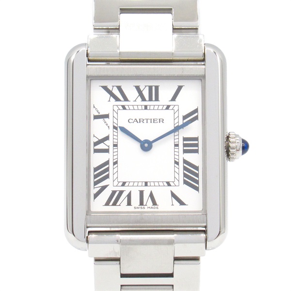 CARTIER Tank Solo SM Wrist Watch W5200013 Quartz Stainless Steel Used Women