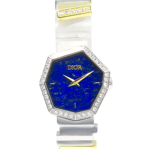 Dior Gem Dior Diamond Lapis Lazuli Wrist Watch CD18112X1003 Quartz K18YG SS Used