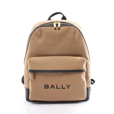 BALLY Bar Treck Rucksack Backpack 6304854 leather cotton Beige Black NEW Women 2