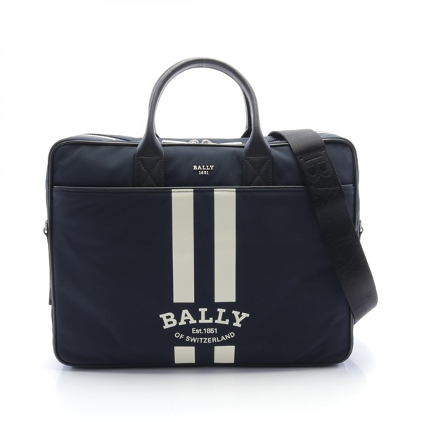 BALLY EXPLORE Business 2way shoulder bag 6300001 Nylon leather Navy Black NEW