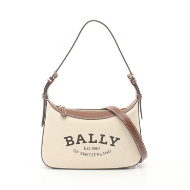 BALLY CORALYE Shoulder Bag 6302810 canvas leather Beige Brown NEW Women