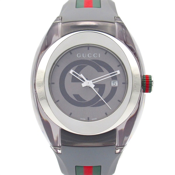 GUCCI sink Wrist Watch 137.1 Quartz Plastic Stainless Steel Rubber Used mens