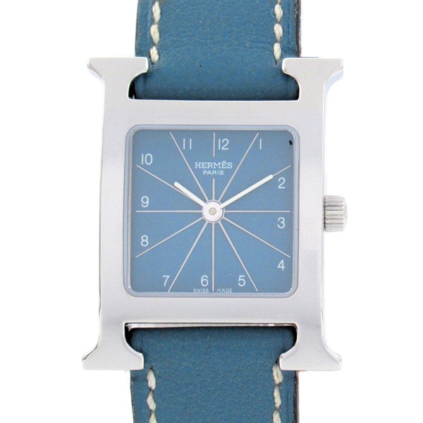 HERMES H Wrist Watch HH1.210 Quartz Stainless Steel Leather belt Used Women