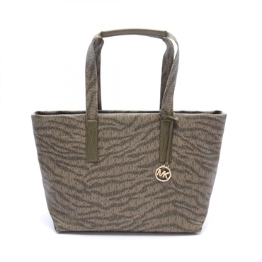 Michael Kors Shoulder Tote Bag 30F2G01T3I333 canvas leather Olive Used Women