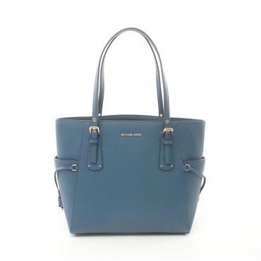 Michael Kors Voyager Shoulder Tote Bag 30H1GV6T4T leather Blue Used Women