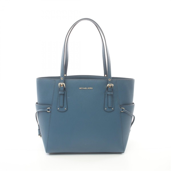 Michael Kors Voyager Shoulder Tote Bag 30H1GV6T4T leather Blue Used Women