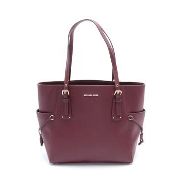 Michael Kors VOYAGER Shoulder Tote Bag 30H1GV6T4T leather Bordeaux Used Women