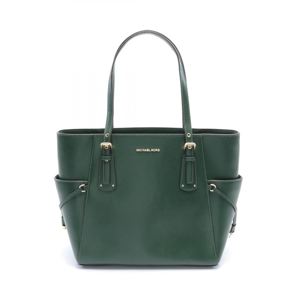 Michael Kors VOYAGER Shoulder Tote Bag 30H1GV6T3L leather Green Used Women 1