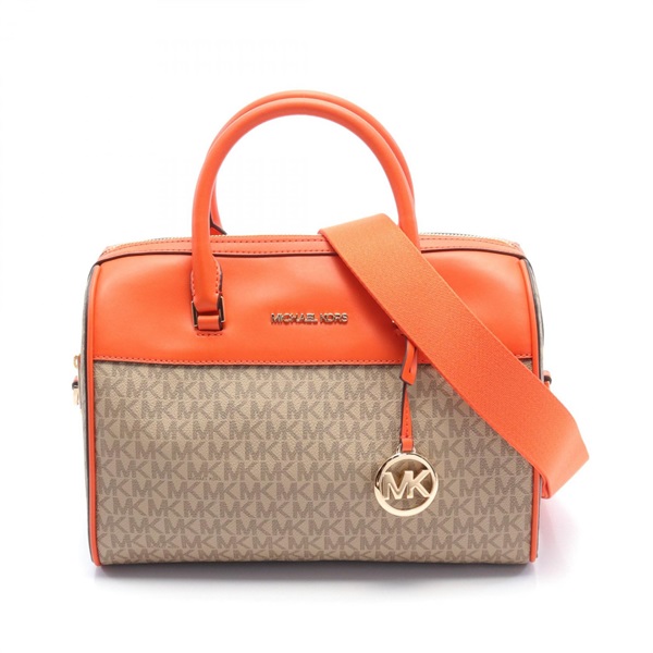 Michael Kors Jet set travel 2way Hand bag 35S3GTFU2B canvas leather Orange Used