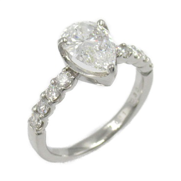 JEWELRY Diamond Ring Pt900 Platinum Clear Used US#5.75