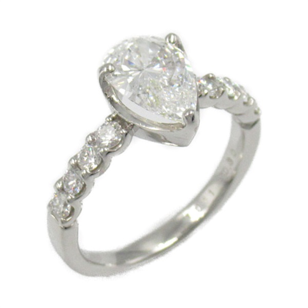 JEWELRY Diamond Ring Pt900 Platinum Clear Used US#5.75