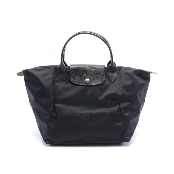 Longchamp Le Pliage Green M Hand bag L1623919001 Nylon leather Black NEW Women 5