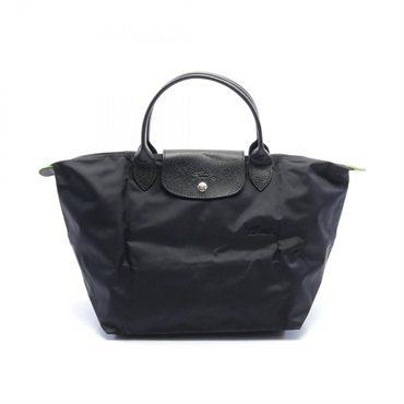 Longchamp Le Pliage Green M Hand bag L1623919001 Nylon leather Black NEW Women 4