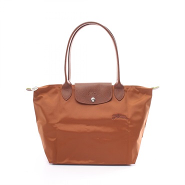 Longchamp Le Pliage Green M Tote Bag L2605919504 Nylon leather Cognac NEW 1