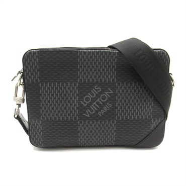 LOUIS VUITTON Trio Messenger Shoulder Bag N50017 Damier graphite Black Used mens