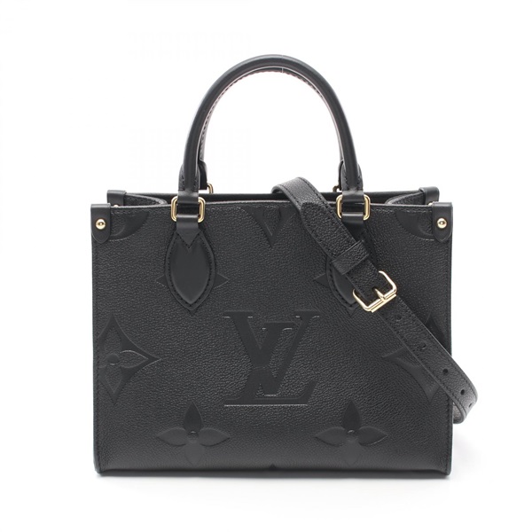 LOUIS VUITTON On the Go PM Black Handbag M45653 Monogram empreinte Used 2way