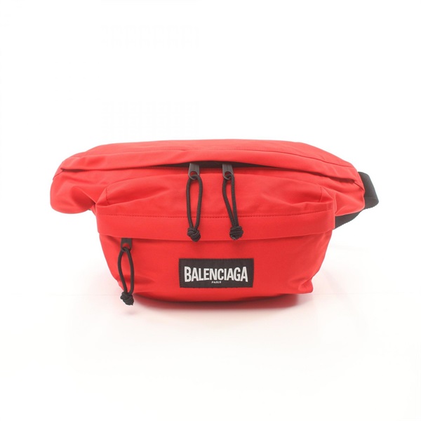 BALENCIAGA Explorer Belt Bag XXL 656062 Nylon Red Black Used mens logo