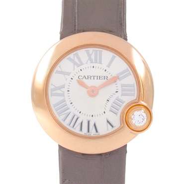 CARTIER Ballon Blanc Wrist Watch WGBL0004 Quartz K18 PG Rose Gold leather Women