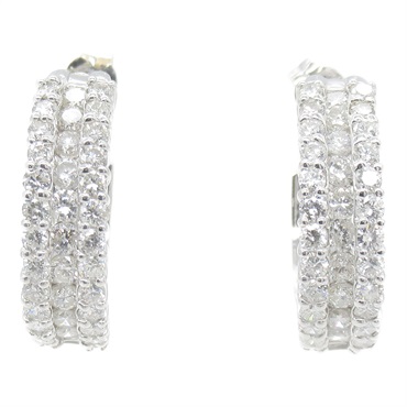 JEWELRY Diamond Pierced earrings K18 WG White Gold Clear Used