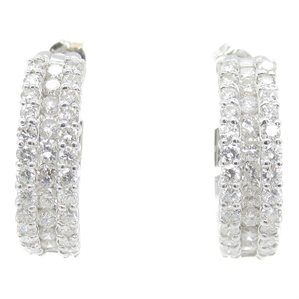 JEWELRY Diamond Pierced earrings K18 WG White Gold Clear Used