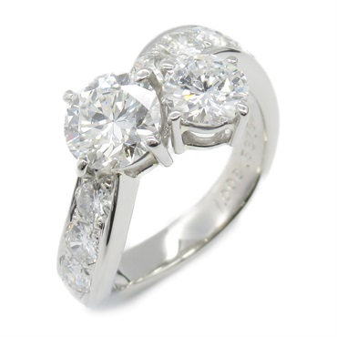 JEWELRY Diamond Ring Pt900 Platinum Clear Used US#5.5